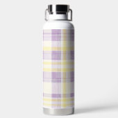 PURPLE & YELLOW EASTER PLAID PATTERN ウォーターボトル (背面)