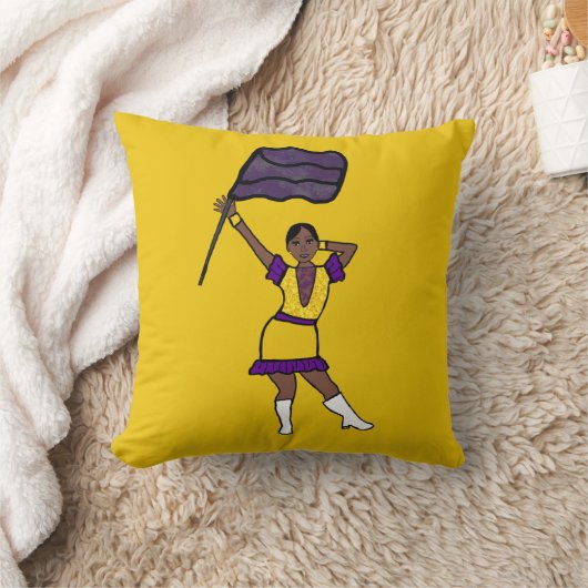 Purple Yellow Flag  Dancer #1 クッション (ブランケット)