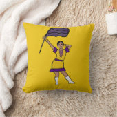 Purple Yellow Flag  Dancer #2 Throw Pillow クッション (ブランケット)