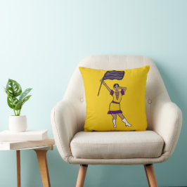 Purple Yellow Flag  Dancer #2 Throw Pillow クッション