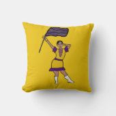 Purple Yellow Flag  Dancer #2 Throw Pillow クッション (正面)