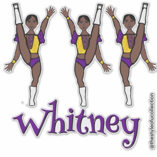 Purple Yellow Majorette Dancer #1  シール (正面)