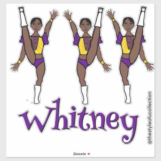 Purple Yellow Majorette Dancer #1  シール (シート)