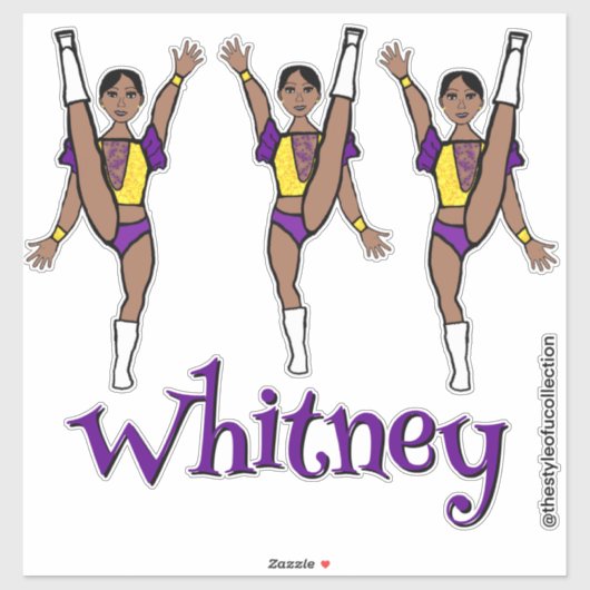 Purple Yellow Majorette Dancer #2 シール (シート)