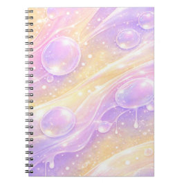 Purple & yellow pastel bubbles AI art  ノートブック