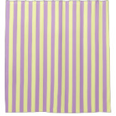 Purple Yellow Pastel Stripes Pattern Modern シャワーカーテン (正面)