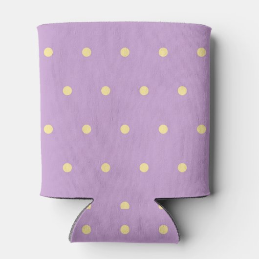 Purple & Yellow Polka Dot Pattern Fun Pastel Party 缶クーラー (裏面)