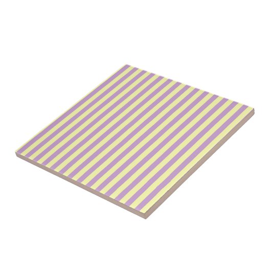 Purple Yellow Stripes Pattern Minimal Modern タイル (側面)