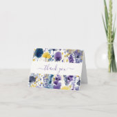 Purple Yellow Watercolor Wildflower Baby Shower サンキューカード (正面)