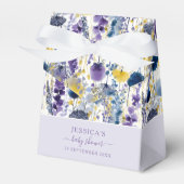Purple Yellow Watercolor Wildflower Baby Shower フェイバーボックス (正面サイド)