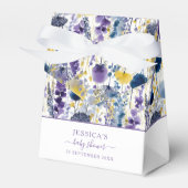 Purple Yellow Watercolor Wildflower Baby Shower フェイバーボックス (正面サイド)