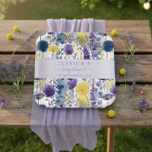 Purple Yellow Watercolor Wildflower Baby Shower