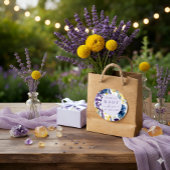 Purple Yellow Watercolor Wildflower Baby Shower ラウンドシール