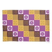 Purple Yellow White Classic European Mosaic Tiles 枕カバー (正面)