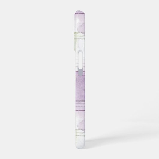 Purple Yellow White Plaid Stripes iPhone 16ケース (左側面)