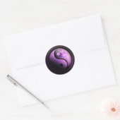 Purple Yin Yang Moon ラウンドシール (封筒)