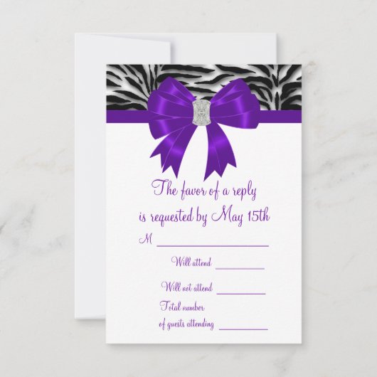 Purple Zebra RSVPカード (裏面)