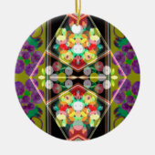 Purple Zinnias セラミックオーナメント (正面)