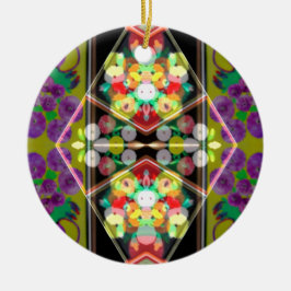 Purple Zinnias セラミックオーナメント