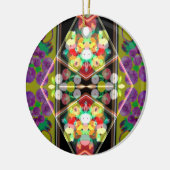Purple Zinnias セラミックオーナメント (左)