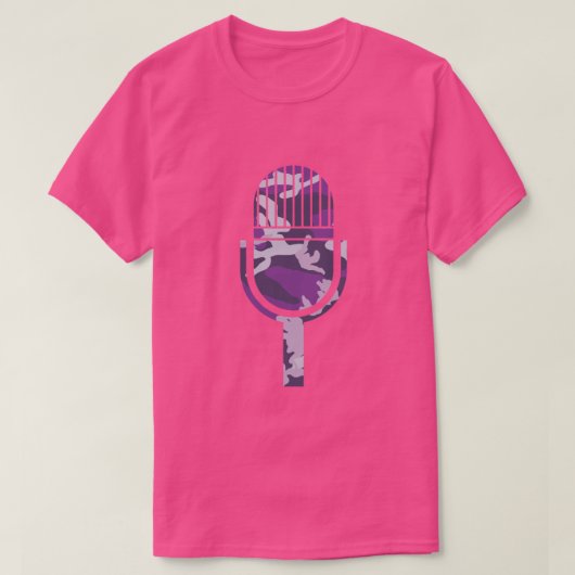 PurpleBerry迷彩柄パターンヴィンテージマイク Tシャツ (デザイン正面)