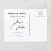 PurpleDreamFlower日付のはがきを保存 案内ポストカード (裏面)