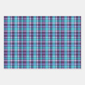Purples, Teals, Blue & White Plaid ラッピングペーパーシート (正面3)