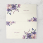 Purply, pink flowers on Folded座席表 プレイスカード (外部開封)