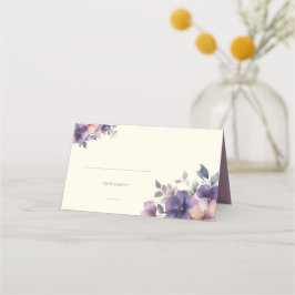 Purply, pink flowers on Folded座席表 プレイスカード