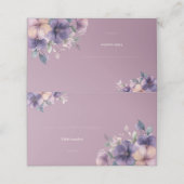 Purply, pink flowers on Folded座席表 プレイスカード (外部開封)