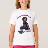 PURPOSE Girl 2 T素晴らしシャツに一日滞在 Tシャツ (正面)