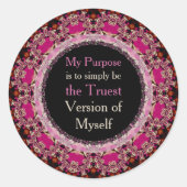 Purpose & Meaning Affirmations Customizable Quote ラウンドシール (正面)