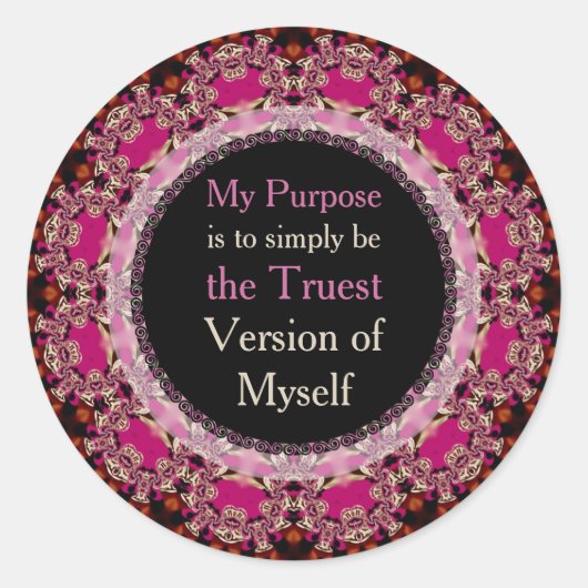 Purpose & Meaning Affirmations Customizable Quote ラウンドシール (正面)