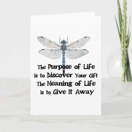 Purpose of life quote talent mission dragonfly bug カード (正面)