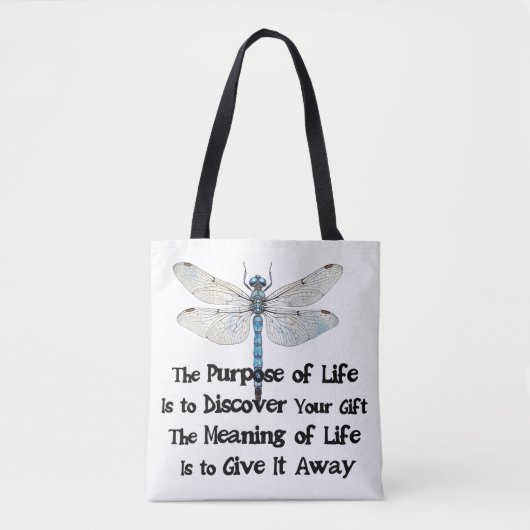 Purpose of life quote talent mission dragonfly bug トートバッグ (正面)