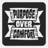 Purpose Over Comfort Motivation Mindset Growth スクエアシール (正面)