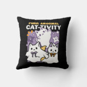 Purr-anormal Cat-tivity – ハロウィーンキャットデザイン クッション (裏面)