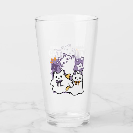 Purr-anormal Cat-tivity – ハロウィーンキャットデザイン タンブラーグラス (正面)
