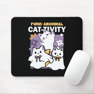 Purr-anormal Cat-tivity – ハロウィーンキャットデザイン マウスパッド