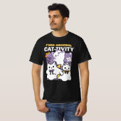 Purr-anormal Cat-tivity – ハロウィーンキャットデザイン Tシャツ (正面フル)