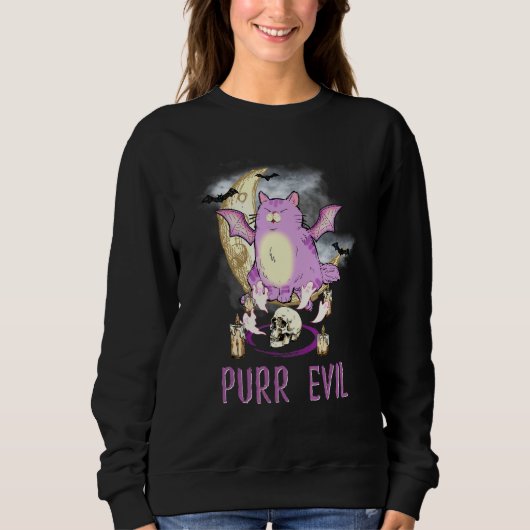 Purr Evil  Let's Summon Demons Pastel Goth Occult  スウェットシャツ (正面)