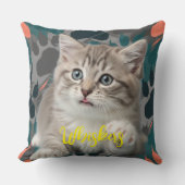 Purr-fecently Cozy：猫パーソナライズされたの写真 クッション (正面)