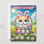 Purr-fectイースターキットンバスケットグリーティング シーズンカード (正面)