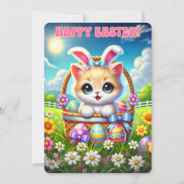 Purr-fectイースターキットンバスケットグリーティング シーズンカード