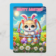 Purr-fectイースターキットンバスケットグリーティング