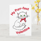 Purr-fectバレンタインデーのカード カード (黄色い花)