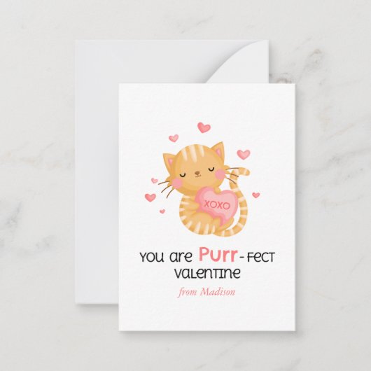 Purr-fectバレンタインデー教室 ノートカード (正面)