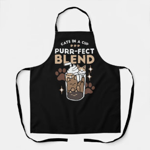 Purr-fectブレンド:キャット&コーヒー用のコーヒーデザイン エプロン