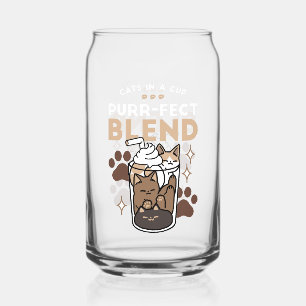Purr-fectブレンド：キャット&コーヒー用のコーヒーデザイン ガラス缶