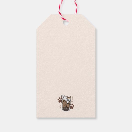 Purr-fectブレンド:キャット&コーヒー用のコーヒーデザイン ギフトタグ (裏面)